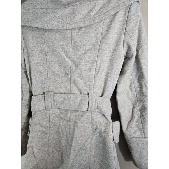 Zara Basic Gray Belted Pea Coat Sz S - Picture 9 of 12